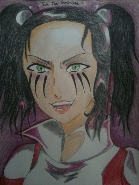 Kimberly one eyed doll colored pencils